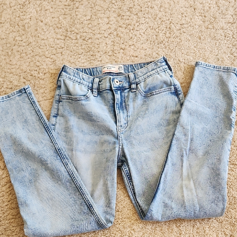 Abercrombie Kids High-rise Mini Mom Jeans Girls Slim Size 15/16
